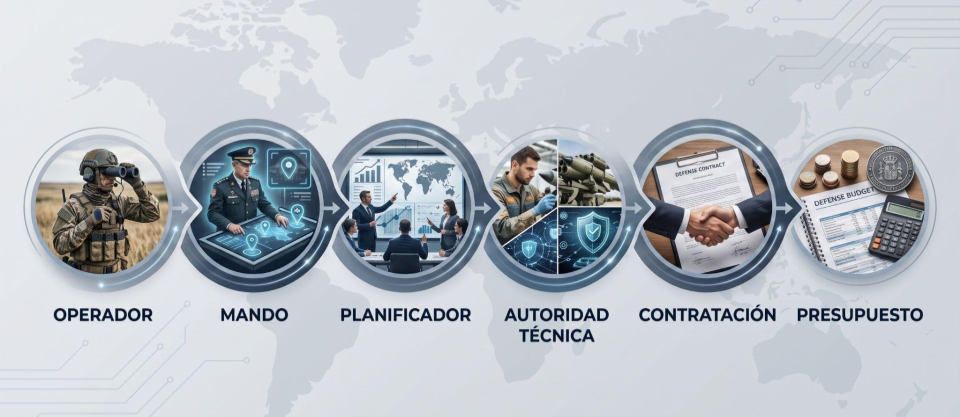 Imagen cabecera, artículo de blog "La gran ilusión de la innovación en defensa: Por qué el operador no es tu cliente"